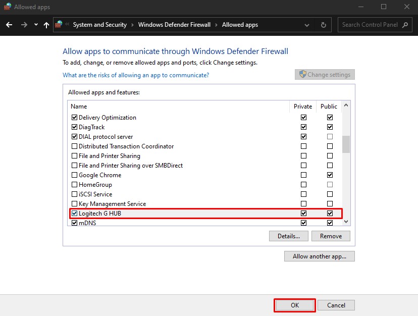 Windows Defender Firewall Private and Public Settings