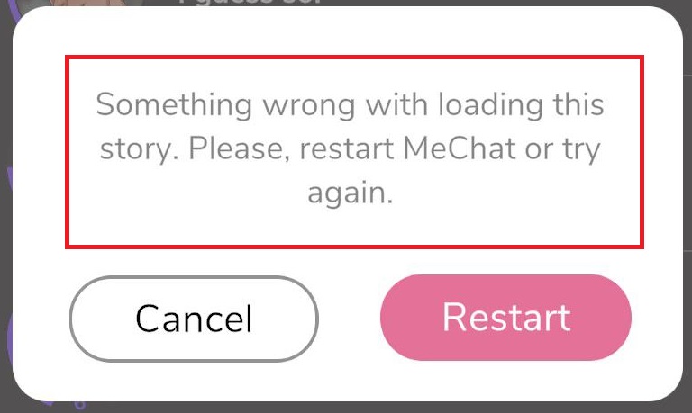 MeChat Something Wrong With Loading This Story Error