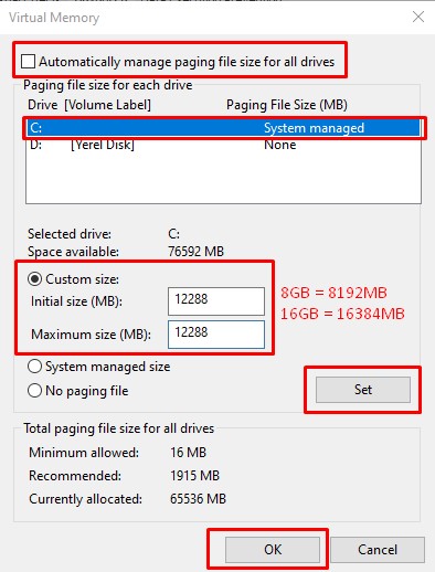 Increase Virtual Memory