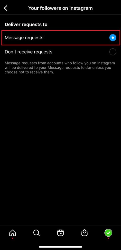 Instagram Enable Message Requests