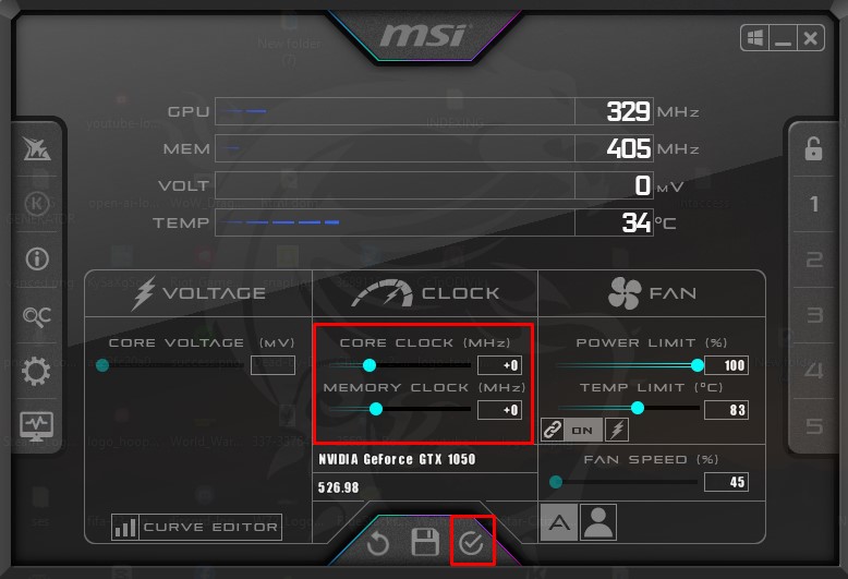 Turn off Graphics Card Overclocking