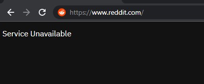 Reddit Service Unavailable Error