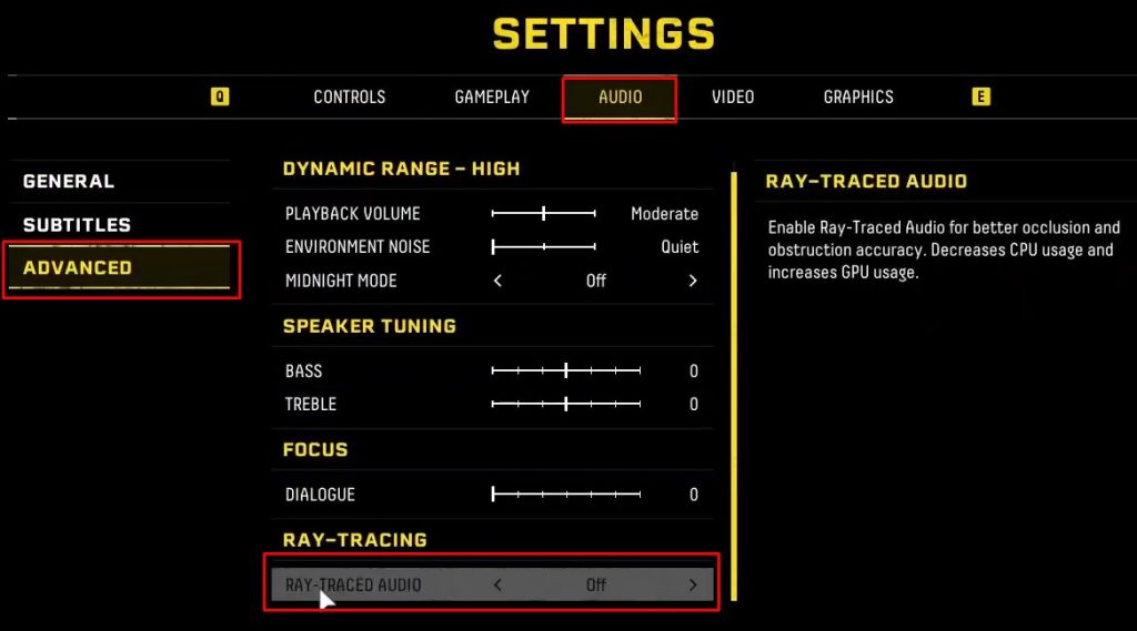 Turn Off Raytracing Audio