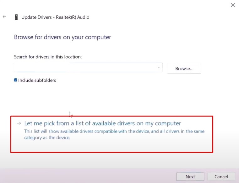 Browse drivers