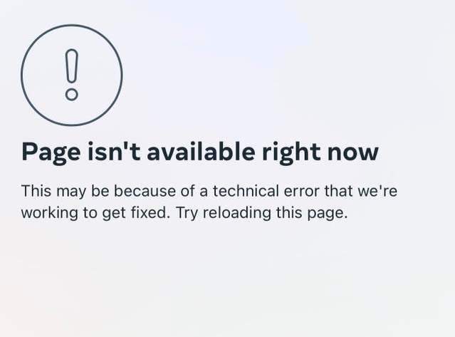Instagram Page isn't available right now error