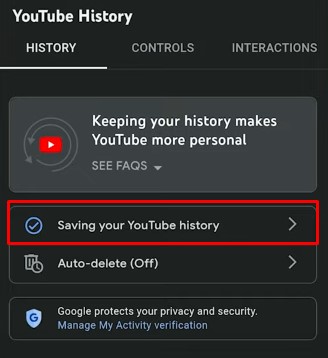 Keep Youtube History Feature On