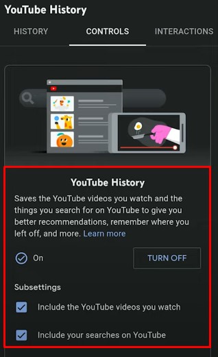 Keep Youtube History Feature On