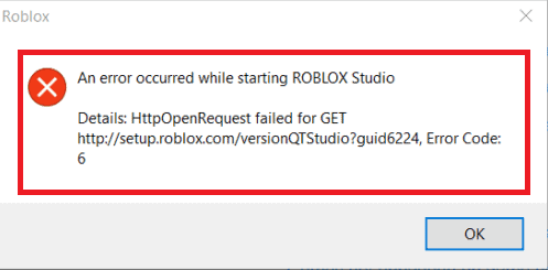 Roblox Error Code 6