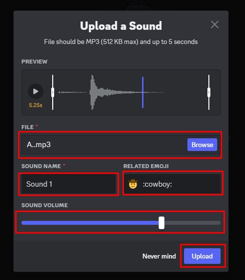 Discord Soundboard Upload Sound