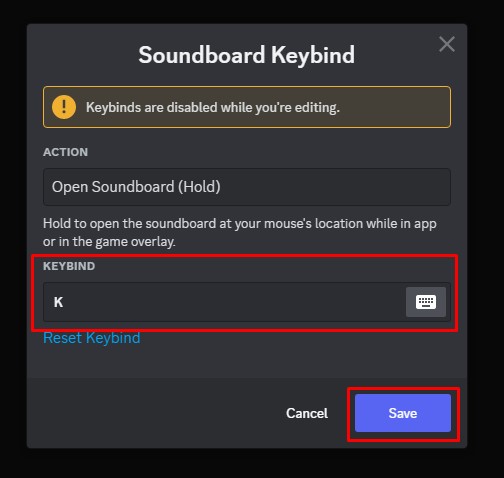 Edit Discord Soundboard Keybind