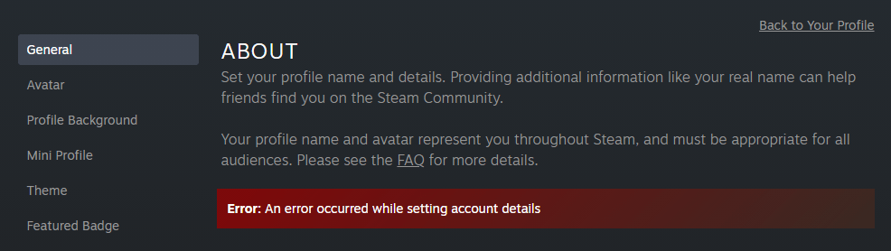 Steam An Error Occurred While Setting Account Details