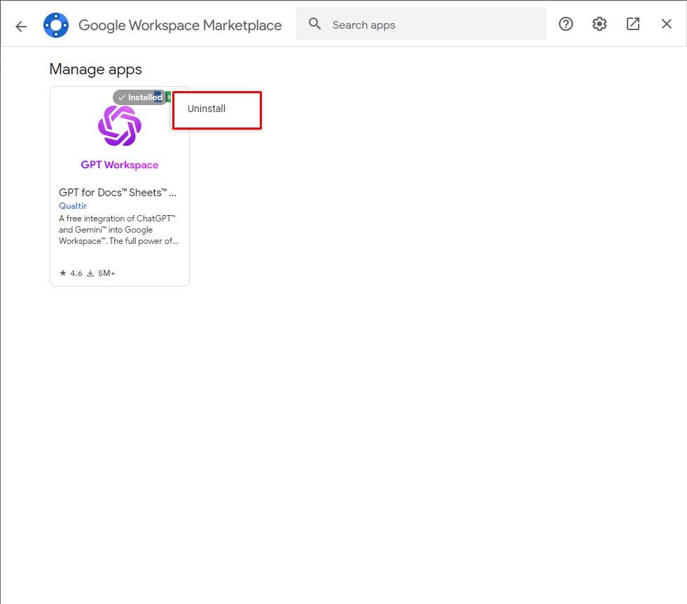 Google Docs Add-Ons Uninstall